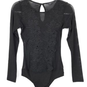 Haute Monde Embroidered Mesh Bodysuit